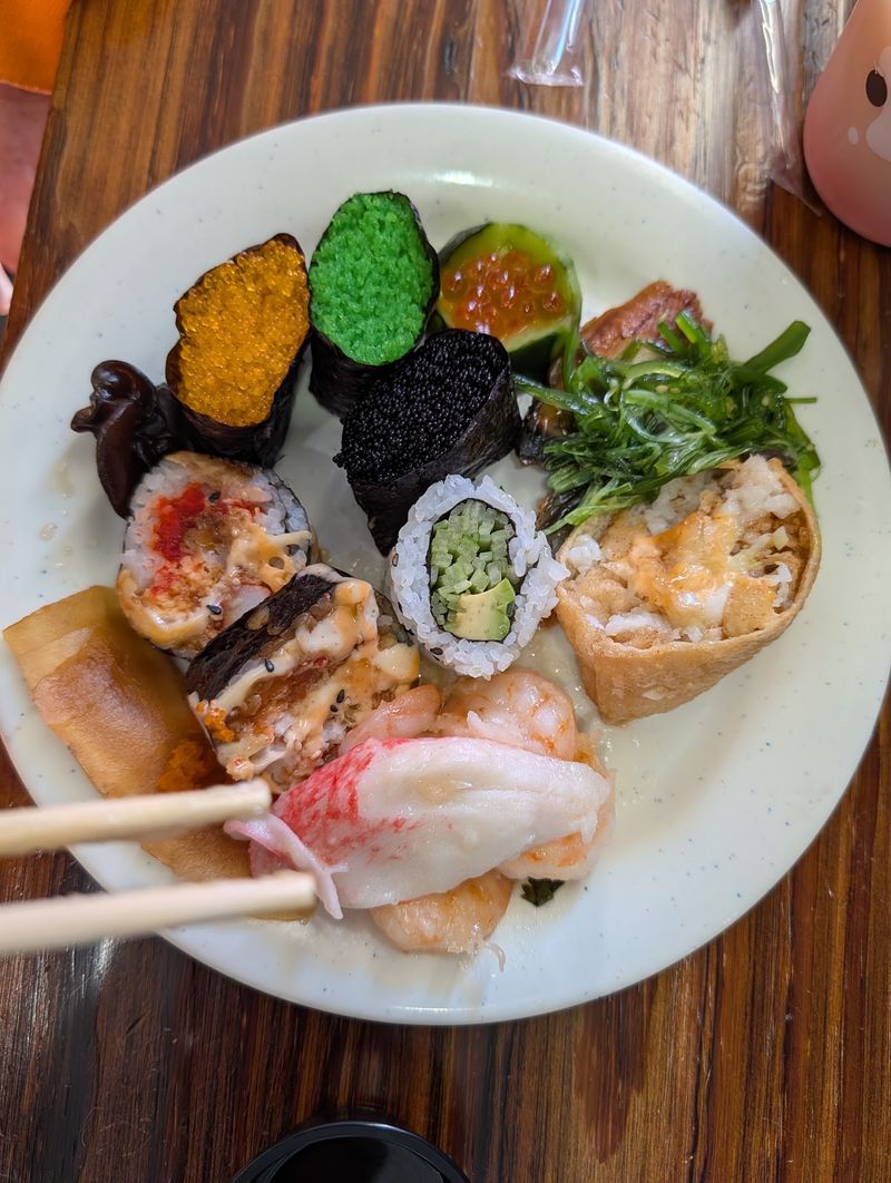 Rows Of Rolls At The Sushi Bar