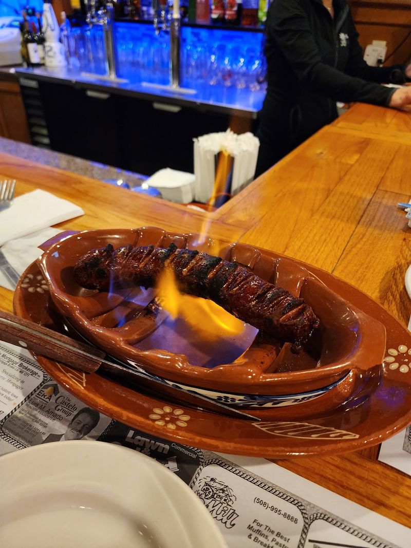 Flaming Chorizo Brought Right To Your Table