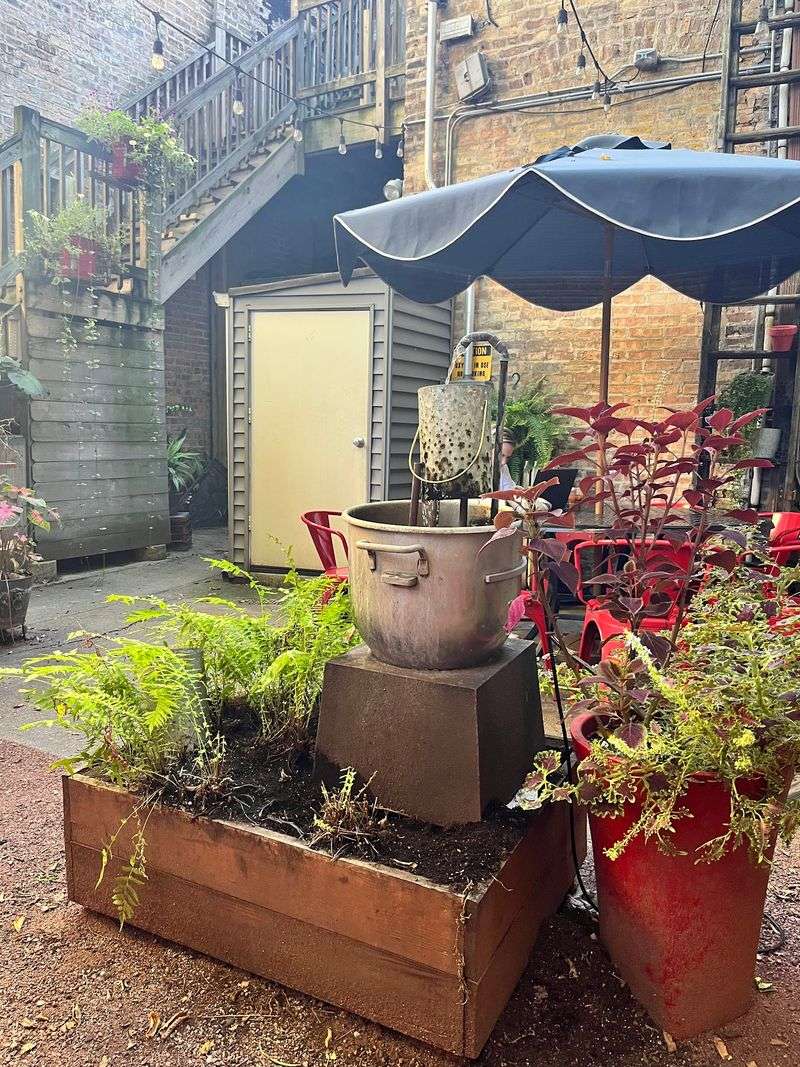 Kitschy Retro Decor And A Shady Back Patio