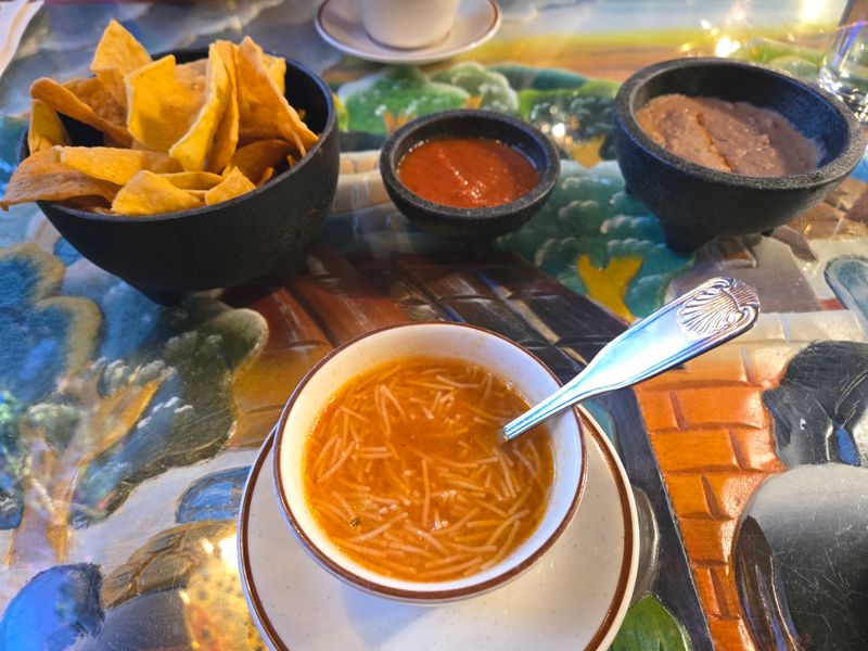 A Warm Cup Of Fideo Soup With Your Meal