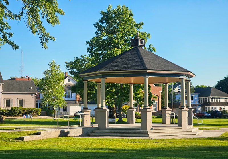 The Gazebo And Trees That Set The Scene