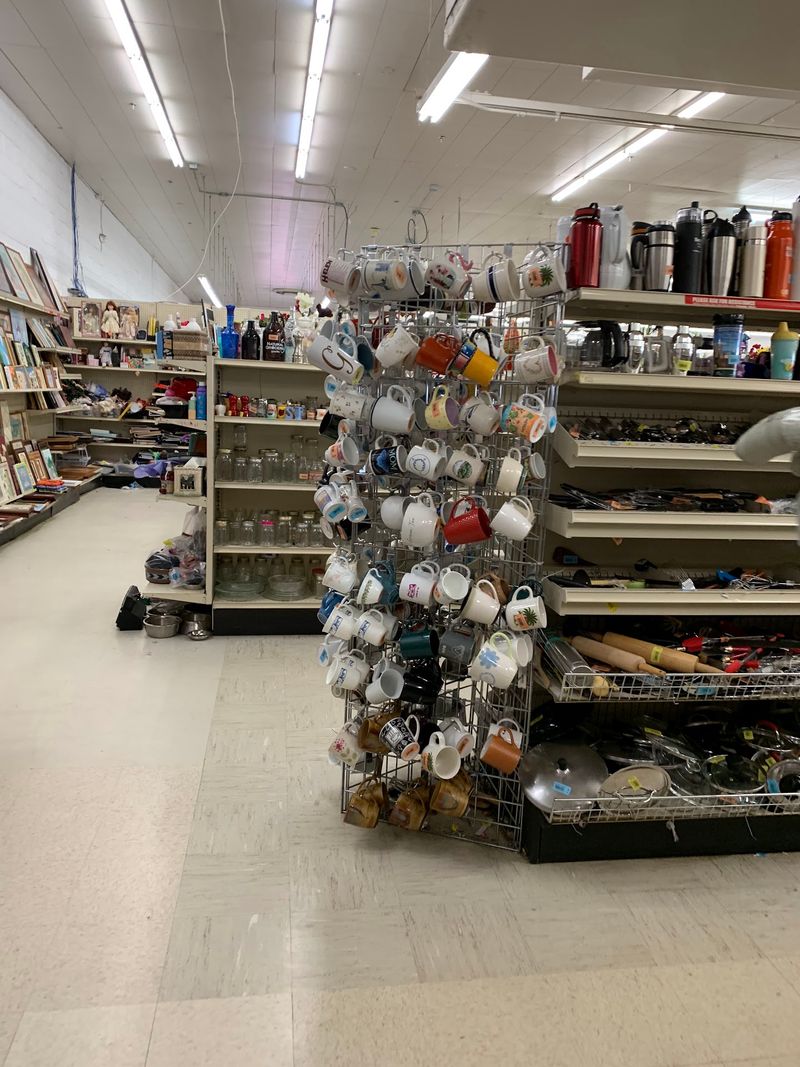 Housewares And Kitchen Treasures On The Shelves
