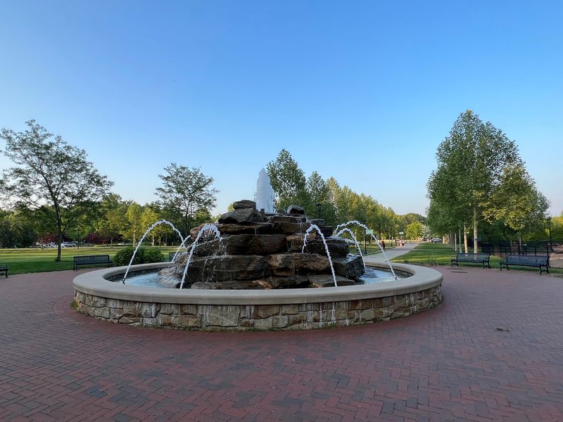 End The Day By The Fountain As The Sun Goes Down