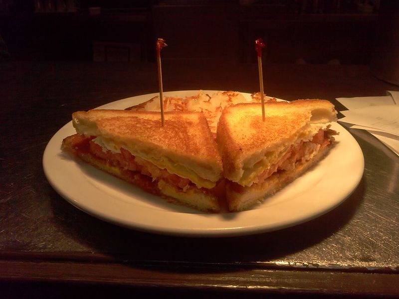Lunch Brings Sandwiches Stacked Like A Small Building