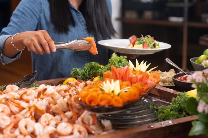 Paella And Salad Stations Add Balance
