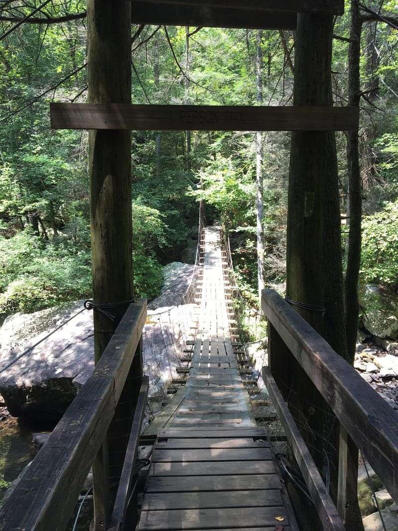 Crossing The Swinging Bridge Over Middle Creek