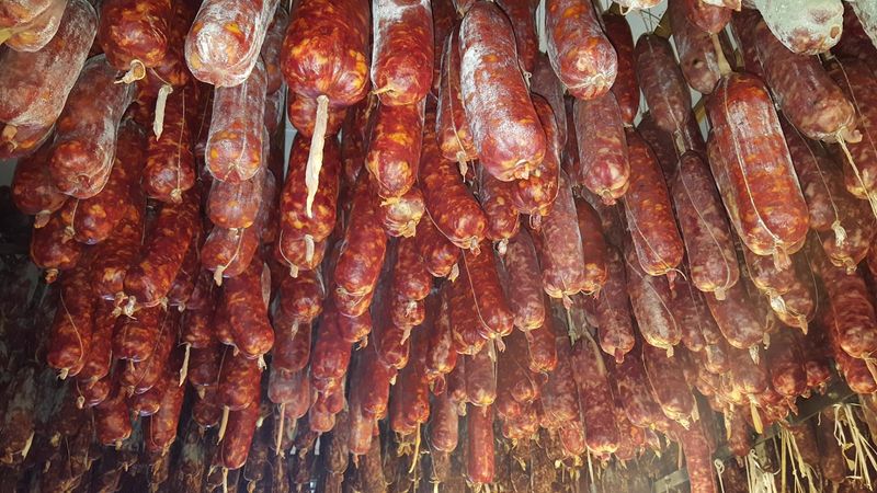 A Ceiling Made Of Sausage