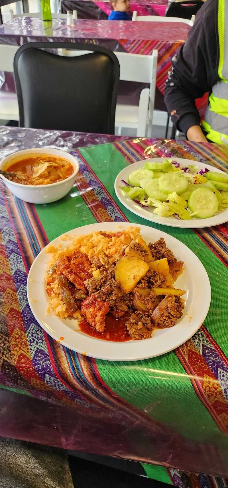 Rice, Beans, And Sopa De Fideo Hold The Whole Plate Together