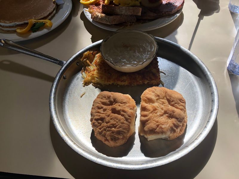 Hash Browns, Biscuits, And Fresh-Squeezed Juice
