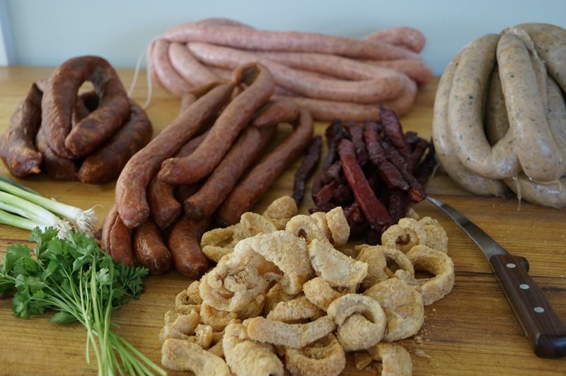 Seasonal Crawfish Boudin And Blood Boudin