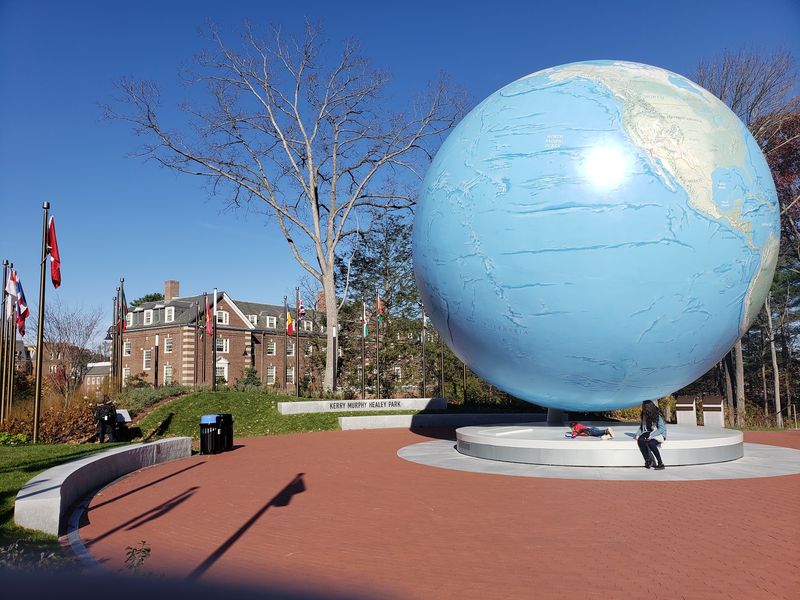 A Giant Spinning Globe Steals The Whole Campus Show