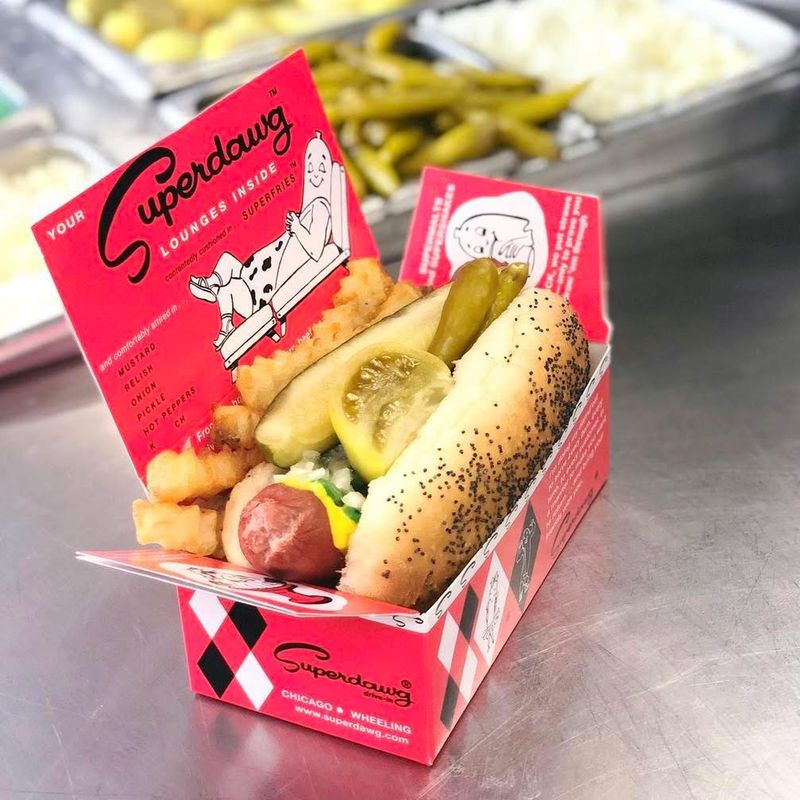 The Signature Superdawg in Its Red Box