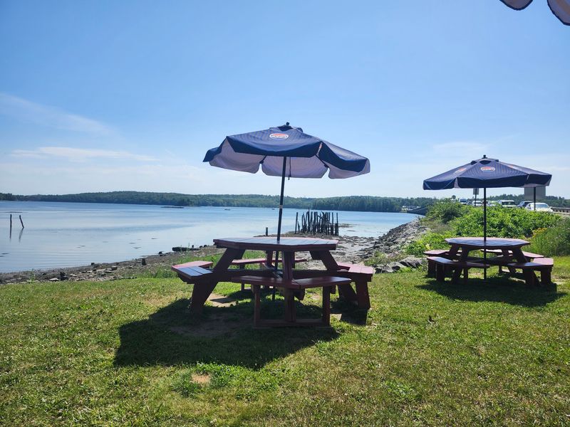 Picnic Tables By The Sheepscot River