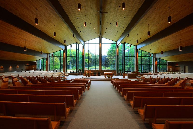 A Church With A Window On The Cross