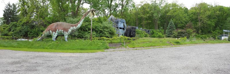 A Jurassic Welcome On A Two-Lane Road