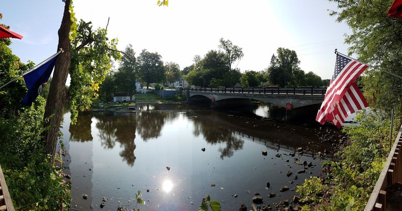 An Island Downtown Built By The River