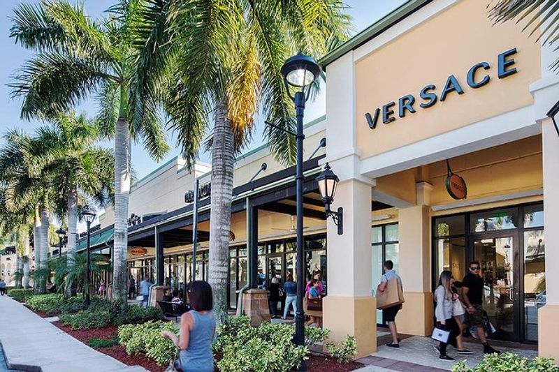 Designer Labels Wait Along A Fancy Outdoor Promenade