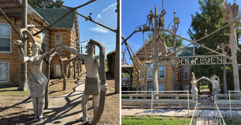 This Kansas Folk Art Garden Is Packed With Strange Concrete Sculptures, And Its Creator Poured In Decades Of Bold Ideas