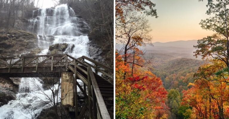 This Georgia State Park Has A 729-Foot Waterfall That Looks Incredible In Fall
