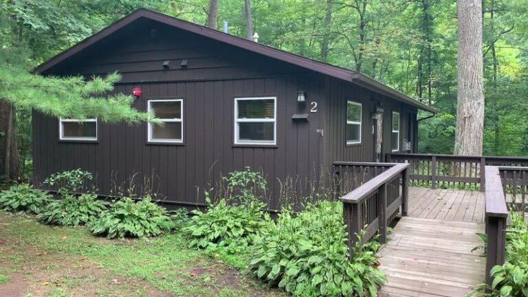 Down A Hemlock Gorge At Ohio’s Mohican State Park, A Covered Bridge Waits Over The River