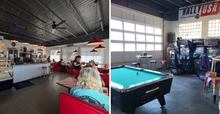 This Old Tennessee Gas Station Is Now A Retro Diner With Smoked BBQ, Pinball And A Playground
