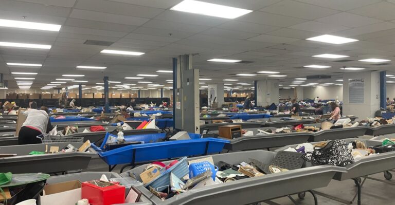 Shoppers Pay By The Pound For Clothes And Housewares At This Goodwill Outlet In Jacksonville, Illinois