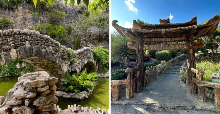This Free Texas Garden Has Stone Bridges, Ponds, And A Gorgeous Waterfall Tucked Away Inside