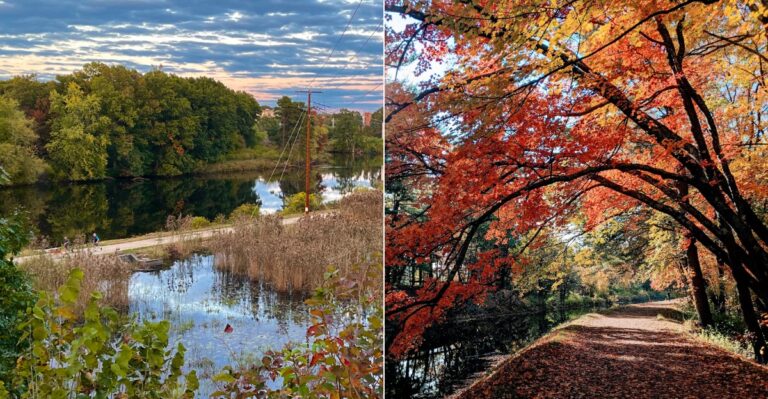 This Gentle New Hampshire Riverside Jogging Route Comes Alive With Brilliant Fall Colors