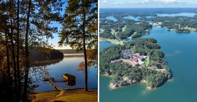 This Georgia Lake Was Built Over Lost Communities And Their Old Roads Still Reappear