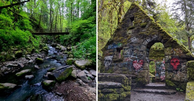 Kids Hike A Mossy Forest Trail To A Spooky Stone Ruin Right Inside An Oregon City