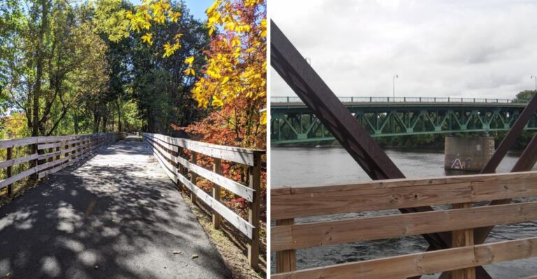 This Flat And Easy Massachusetts Rail Trail Crosses The Connecticut River On A Stunning Old Railroad Bridge