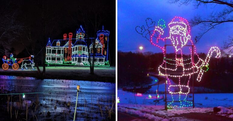 This Massachusetts Park Turns Into A Musical Winter Wonderland Of Lights Every Holiday Season