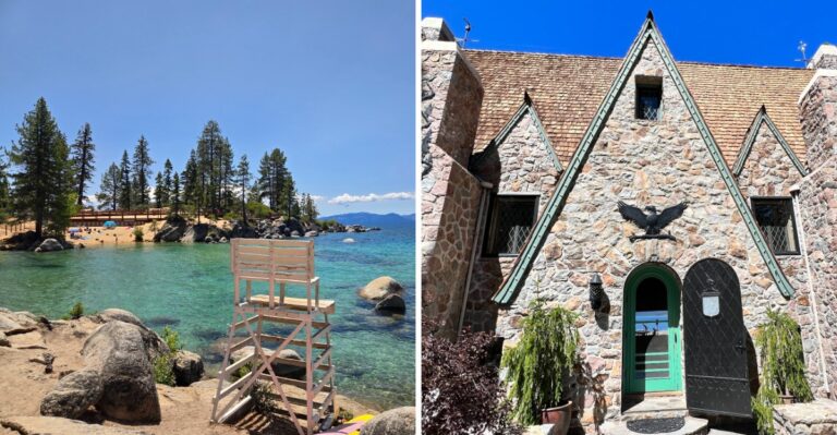 This Lake Tahoe, Nevada, Fall Drive Is A Mix Of Gold, Orange, And Deep Blue Water