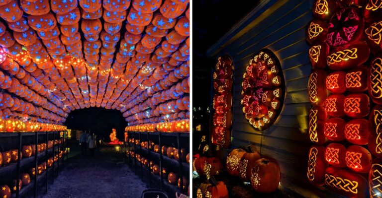 This New York Manor Lights Up With Thousands Of Hand-Carved Jack-O-Lanterns Every Fall