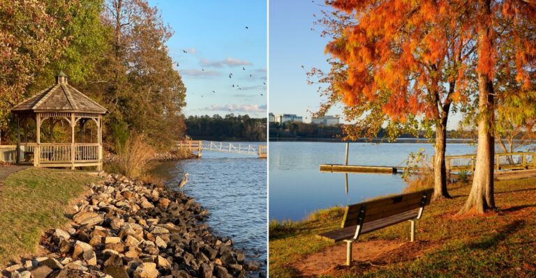 This North Carolina Lakeside Park Turns Fall Walks And Runs Into A Colorful Escape