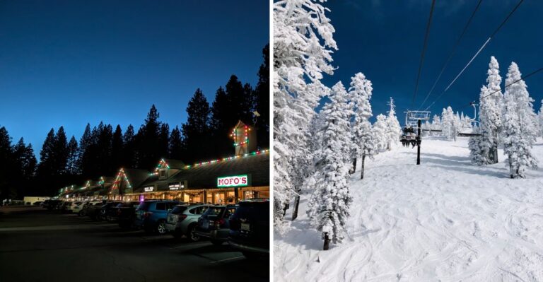 This Nevada Lake Tahoe Village Lights Its Community Tree Every December